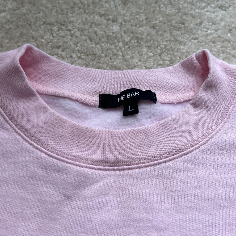 The Bar Blush Pink Varsity Crewneck Sweatshirt - Picture 5 of 9